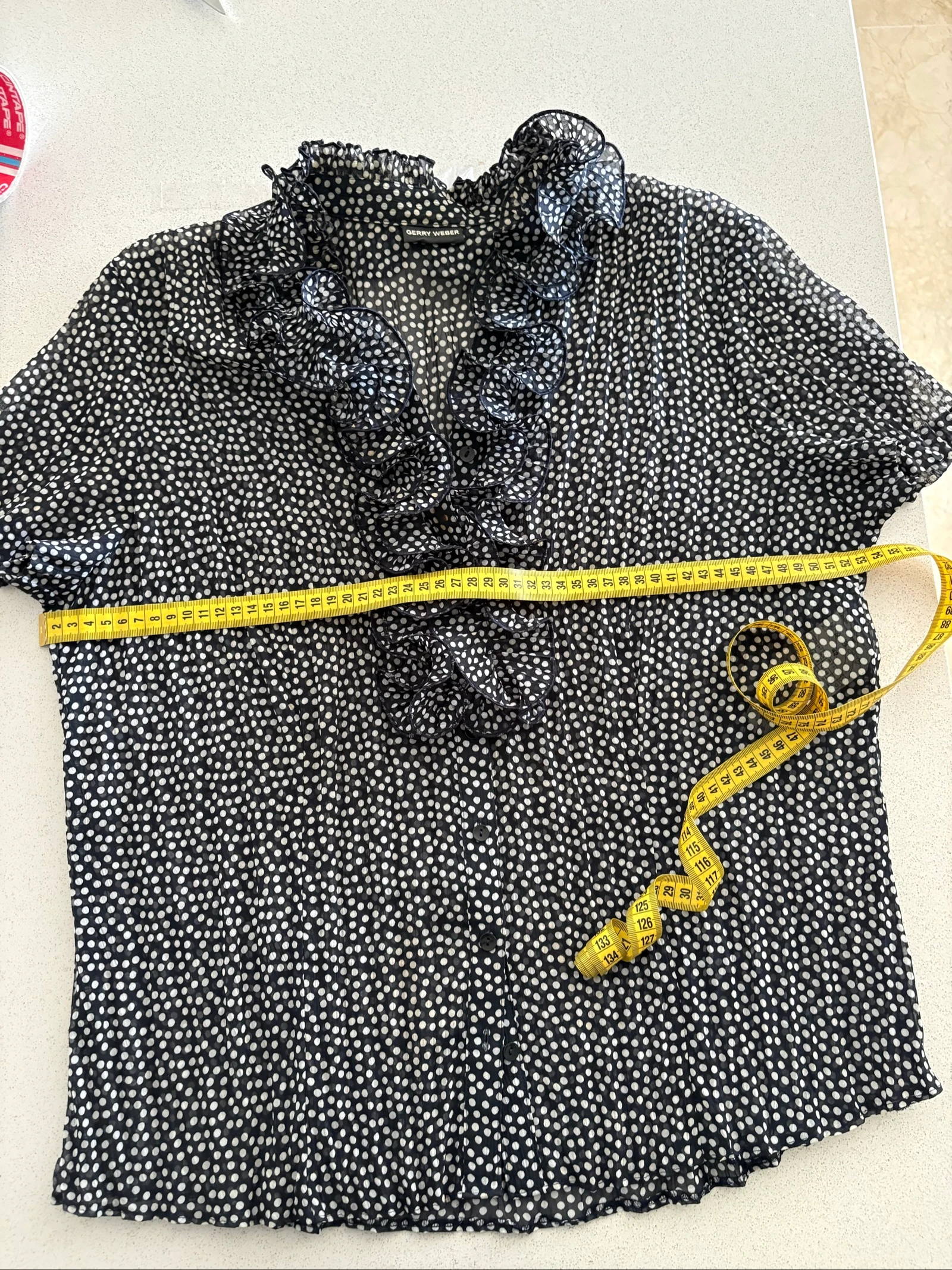 Blusa Gerry Weber negra con lunares y volantes talla 42 – photo 6